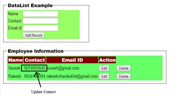 contact Update and 1 record delete